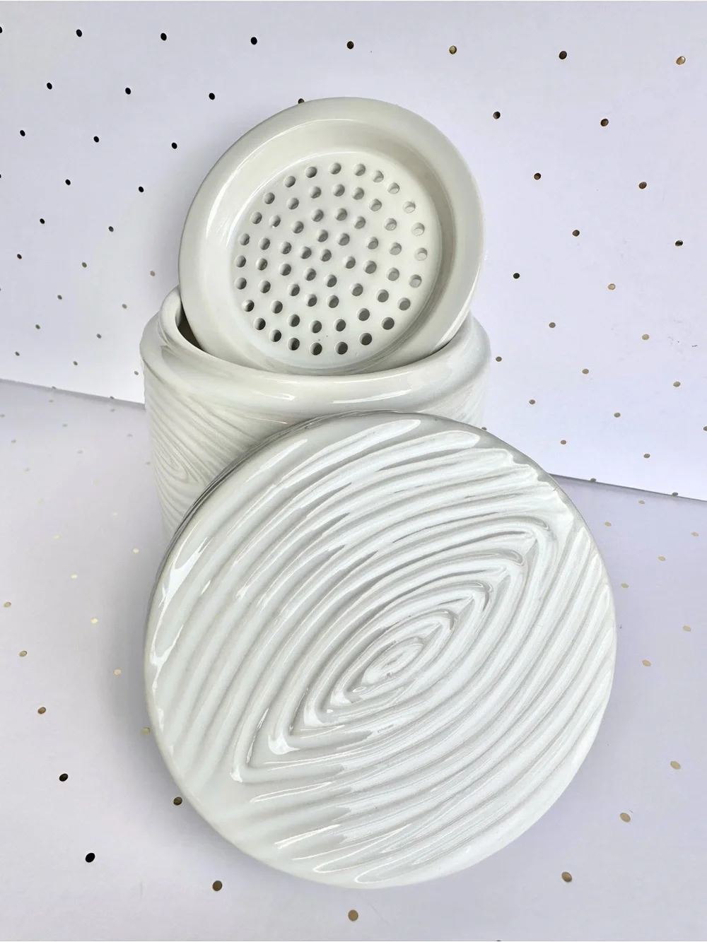 Temptations by Tara set of 2 Bacon Grease Ceramic Containers NIB